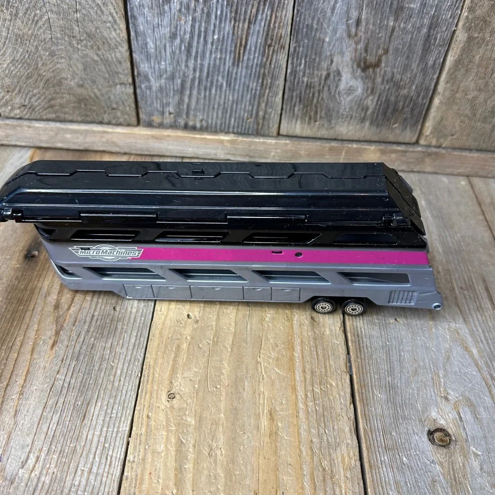 Micro Machines Micro Express Train Set Galoob Vintage Auto Transport Lot 4pc